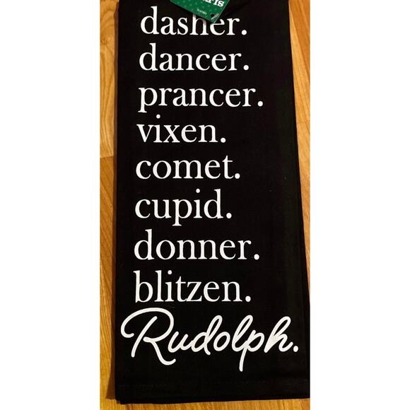 Black‎ Rudolph Kitchen Towel  New condition - Picture 1 of 1